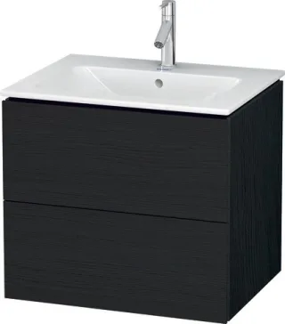 Duravit L-Cube Waschtischunterbau wandhängend Eiche Schwarz Matt 620x481x550 mm - LC624001616 LC624001616