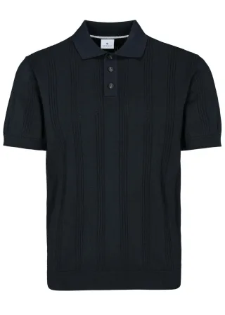BASEFIELD - Polo Strick Shirt 1/2 Arm night blue - Gr. - L