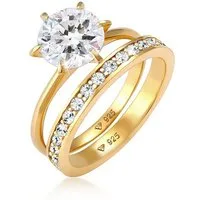 Elli Solitärring Eternity Set 925 Silber, mit Kristallen von Swarovski®