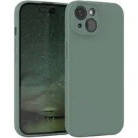 EAZY CASE Handyhülle für Apple iPhone 15 Hülle Silikon 6,1 Zoll, Schutzhülle mit Kameraschutz stoßfest telefonhülle Matt Dunkelgrün