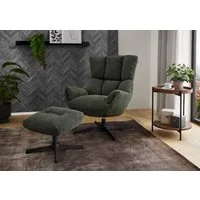 Jockenhöfer Gruppe Relaxsessel Melania, B: 73 cm, Sitzhöhe: 45 cm, Set: mit Hocker, 360° Drehfunktion, kuscheliger Webstoff