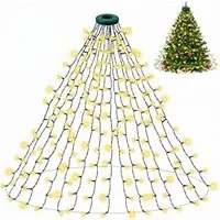 Rosnek LED-Lichterkette 31V, 16 Stränge, 8 Modi, Timer, Speicherfunktion, für Weihnachtsbaum, 400-flammig, Dachgarten Deko, 1.75/3M, 400/480LEDs