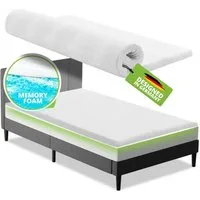 Juskys, Topper, 7 cm hoch, Memoryschaum, 90x200 cm, Memoryfoam, orthopädisch, atmungsaktiv, anpassungsfähig