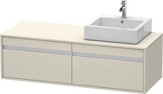 Duravit Ketho Konsolenwaschtischunterbau wandhängend Taupe Matt 1400x550x426 mm - KT6697R9191 KT6697R9191