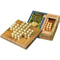Philos Spiel Philos 6495 - Solitaire mini 12,8cm, Reisespiel aus Bambus