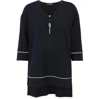 Doris Streich Longshirt (1-tlg) mit dekorativem Reißverschluss-Anhänger