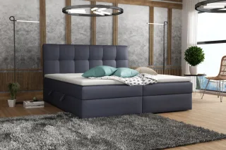 Boxspringbett Schlafzimmerbett ARTURO 160x200cm Kunstleder Soft Anthrazit