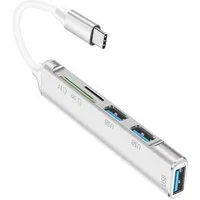 Bolwins H71 5in1 USB-C Multiport Hub USB 3.0 SD/TF Kartenleser Adapter Computer-Kabel, USB Typ-C Stecker, USB 3.0 Buchse / SD-Kartenleser / TF-Kartenleser (22.50 cm), 5-in-1 USB-C Hub mit SD/TF Kartenleser