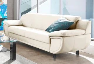 TRENDMANUFAKTUR 3-Sitzer "Rondo, Breite 207 cm, breite Armlehnen, Füße schwarz" Big-Sofa wahlweise mit Federkern, in verschiedenen Bezügen bestellbar
