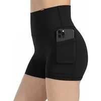 Smilodox Shorts Lissa, High Waist Radlerhose mit seitlichen Eingrifftaschen, elastisch Figurformender Bund, enganliegend, Training Alltag Fitness Yoga