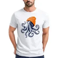 Neverless Print-Shirt Herren T-Shirt Frontprint - Oktopus - Baumwollshirt Männer Fashion mit Print