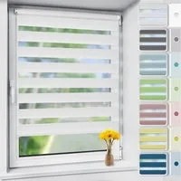 Doppelrollo rollos für Fenster ohne Bohren 130cm, OUBO, Lichtschutz, freihängend, mit Klemmträger, Klemmfix, livhtdurchlässig und verdunkelnd