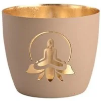 Giftcompany Windlicht Windlicht Madras Lotus Yoga Sandstone Gold