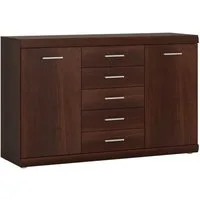 Lomadox Sideboard IMPERIA-129, Kommode Anrichte 140 cm Nussbaum Wohnzimmer braun retro