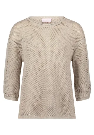 betty barclay - so cosy - - Lochstrick-Pullover Beige - Gr. - 44