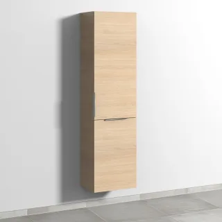 Sanipa 3way Stauraumschrank mit 1 Tür und 1 Wäschekorbklappe, Eiche-Nordic UM18548