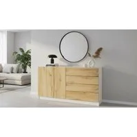 borchardt Möbel Sideboard Vaasa, Kommode mit 2 Türen und 4 Schubkästen auf Kugelführungen, Breite 152 cm