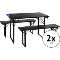Stagecaptain Bierzeltgarnitur BBEU-110 Hirschgarten Bierzeltgarnitur für Balkon 110 cm - 2 x Set, (6-tlg)
