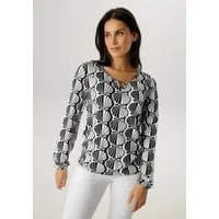 Aniston SELECTED Langarmshirt mit Cut-out und trendigen Grafikdruck
