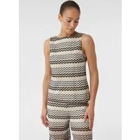 comma Muskelshirt T-Shirt Stricktop aus Zick-Zack-Ajour