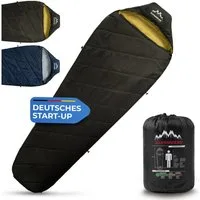 Alpenwert Mumienschlafsack Ultraleicht & kompakt, wasserabweisend, atmungsaktiv Camping & Outdoor, Sommerschlafsack, 2 Wege Reißverschluss, wattiert