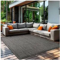 Teppium Outdoorteppich Unicolor - Einfarbig, Rechteckig, Höhe: 5 mm, Teppich Wetterfest Balkon Küchenteppich Flachgewebe Sisaloptik