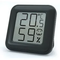 Miraval Klimamesser Praktische Raumklimastation mit Thermo- und Hygrometer, (Inklusive Akku), Schwarz, 72 x 71 x 11 mm, Temperatur, Luftfeuchtigkeit