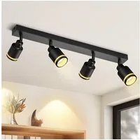 ZMH Deckenstrahler 4 Flammig Schwenkbar Deckenleuchte Küchenlampe für Büro Schlafzimmer, Einfache Installation, ohne Leuchtmittel, GU10 Drehbar 180° Deckenlampe Strahler für Büro Schlafzimmer