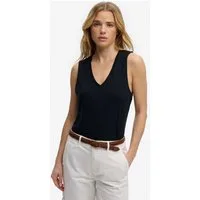Superdry Tanktop STUDIOS VEE NECK VEST aus Baumwollmischung mit Lyocell, Regular Fit, ärmellos