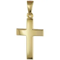 trendor Kreuzanhänger 08609, Anhänger 585 Gold Kreuz 18 mm