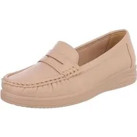 Ital-Design Elegante Damen Mokassins mit optimalem Tragekomfort Slipper (91261652) ultraleichte und komfortable sohle