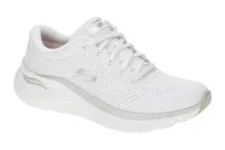 Skechers 150067 WSL Sneaker Wei?/Silber Textil Air Cooled Arch Fit Machine Wa...