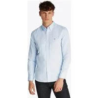 Tommy Hilfiger Langarmhemd LINEN BLEND SOLID Regular Fit SHIRT mit Button-down-Kragen
