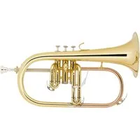 Classic Cantabile Flügelhorn FL-26L Flügelhorn lackiert Bb, inklusive Mundstück und Leichtkoffer, komplett aus Messing mit USA-Schaft