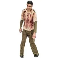 CHAKS Zombie-Kostüm 'Zombie Sheriff' Kostüm für Herren, Grün Rot