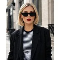 Ella Jonte Sonnenbrille schwarz eckig schmal UV 400 Schutz getönte Gläser