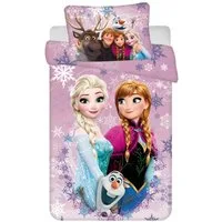Frozen Kinderbettwäsche Kleinkind Bettwäsche Disney Frozen Anna und Elsa 100x135cm + 40x60cm, Baumwolle, 2 teilig, 100% Baumwolle