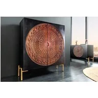 riess-ambiente Highboard MANDALA 120cm schwarz / gold, Massivholz · Schrank · Kommode · Wohnzimmer · Mango · Boho