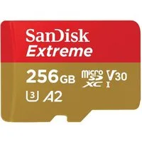 Sandisk microSDXC Extreme Speicherkarte (256 GB, Video Speed Class 30 (V30)/UHS Speed Class 3 (U3)