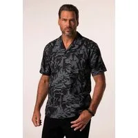JP1880 Kurzarmhemd Hemd Halbarm Leinenmix floraler Print Cuba-Kragen