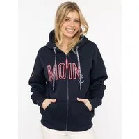 Zwillingsherz Kapuzensweatjacke "Maritim" mit gesticktem MOIN und Anker Logo und Reißverschluss