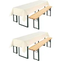 Beautex Tischdecke, Partytischdecke, für Biertischgarnituren, 100x250cm, viele Farben (2-tlg), wasserabweisend, abwaschbar, lebensmittelecht, strapazierfähig