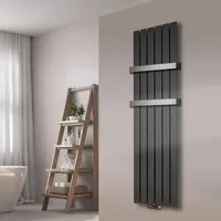Szagato Badheizkörper BADHEIZKÖRPER Design Peking 3 180x47cm anthrazit -moon (2 HH 50mm), 5 Jahre Garantie, Made in Germany