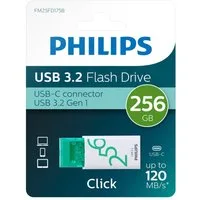 Philips FM25FD175B/00 USB-Stick (USB 3.2, Lesegeschwindigkeit 120,00 MB/s, Click Edition USB-C, 256 GB)