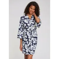 LASCANA Kimono, Kurzform, Baumwoll-Mix, Kimono-Kragen, Gürtel, mit schönem Blumenmuster
