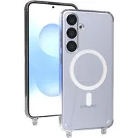 EAZY CASE Handykette MagSafe Handyhülle für Handyketten Samsung Modelle 6,7 Zoll, MagSafe Silikonhülle mit Ösen, Transparent für Samsung Galaxy S25 Plus