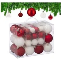 relaxdays Weihnachtsbaumkugel Weihnachtskugeln Set (50 St), 50er Pack
