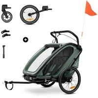 Hauck Fahrradkinderanhänger Bike N Walk Duo, für 2 Kinder, inkl. Deichsel