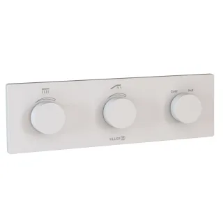 KLUDI-Push, Tronic Elektronisches Unterputz-Thermostat mit Feinbauset Mattweiß 3830053-00