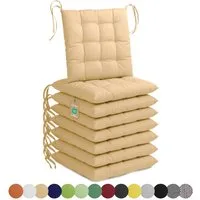 Lavea Stuhlkissen Lavea® Sitzkissen & Stuhlkissen 40x40 cm – 4er/8er Set, 40x40x3 cm, mit Stoffbändern, Indoor & Outdoor, für Garten & Balkon